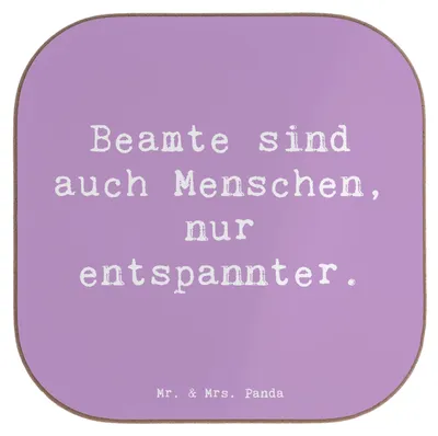 Produktbild von Mr. & Mrs. Panda Untersetzer für Gläser Spruch Beamtin Entspannt - Lavendeltraum - Geschenk, Beamtenstatus, Berufspassion, Getränkeuntersetzer, Berufe, Beruf, Glas