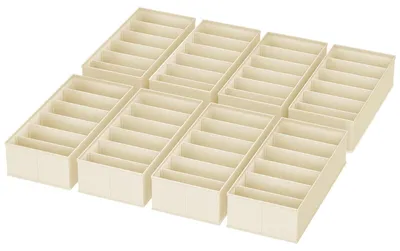 Produktbild von Schubladenorganisator für Unterwäsche, Set von 8 Organisatoren für den Schrank (Creme Beige)