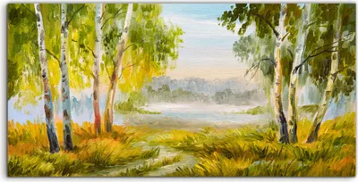 Produktbild von Coloray Acrylbild 100x50  Wandbild Acrylbilder Landschaft Sommer Wald mit Straße
