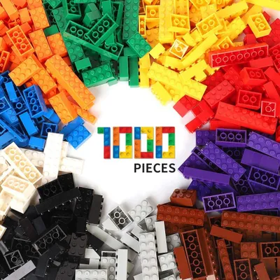 Produktbild von 1000 stk. DIY Baustein Bulk Set Stadt kreative klassische Ingenieur Junge Kinder Spielzeug