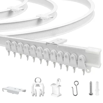 Immagine prodotto di Binario per tende a soffitto flessibile - 5 metri, bianco - PVC e metallo