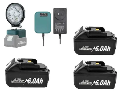 Produktbild von Wiederaufladbare Batterie, 6000mAh Kapazität, kompatibel mit mehreren Werkzeugen, 6AhX3 ChargX1 LampeX1