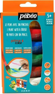Produktbild von Entdeckungsset Gouache-Farbe - 6 Farben - 6 x 20 ml