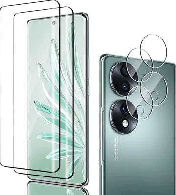 Immagine prodotto di 2X vetro protettivo 3D (display + fotocamera) per Honor 70 Display Pellicola corazzata completa 9H