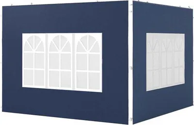 Productafbeelding van Zijwanden voor Paviljoen - Tentwanden Raam - Bescherming Buiten - Waterdicht PE-kunststof - 293 x 193 cm - Blauw
