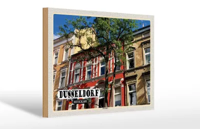 Produktbild von Holzschild Städte Düsseldorf Derendorf Gebäude 30x20cm