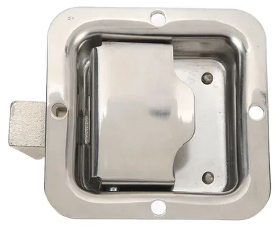 Image de Poignée de loquet pour coffre à outils en acier inoxydable 304, finition polie miroir ; poignée de loquet pour porte battante de remorque, destinée aux camping-cars et aux camions