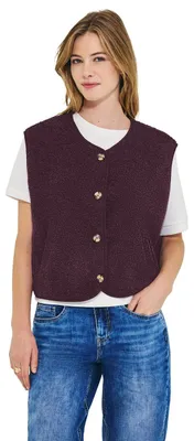 Produktbild von Street One Studio Teddy-Weste mit V-Neck und Knöpfen Very Berry 46