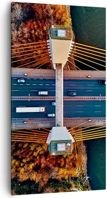 Produktbild von Bild auf Leinwand - Leinwandbild - Einteilig - Brücke Siekierkowski Warschau - 55x100cm - Wand Bild - Wanddeko - Wandbilder - Leinwanddruck - Bilder - Wanddekoration - Leinwand bilder - PA55x100-4663