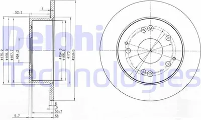 Produktbild von 2x DELPHI Bremsscheibe BG3745 für HONDA Accord VI Limousine (CK CG CH CF8)