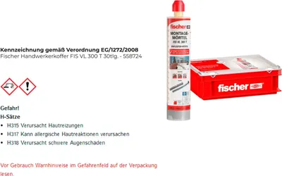 Imagen del producto de Kit de ventajas para mortero de inyección FIS VL 300 T HWK K (gris, 10 cartuchos de 300 ml cada uno, en estuche)