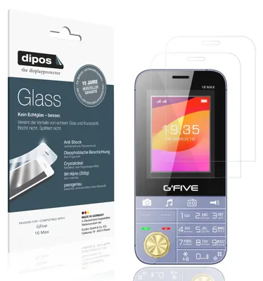 Produktbild von 2x Schutzfolie für GFive 16 Max - Anti-Shock 9H Folie dipos Glass Kunststoffglas