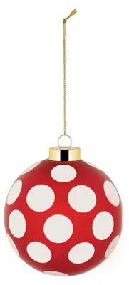 3 mundgeblasene Christbaumkugeln, 9 cm, rot/weiß/gold