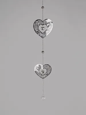 Produktbild von Deko Hänger HEARTS mit 2 Herzen L. 70cm aus Edelstahl Formano F25