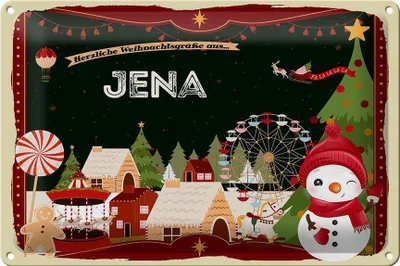 Produktbild von Blechschild Weihnachten Grüße JENA FEST 30x20cm