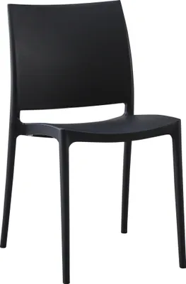 Produktbild von CLP Gartenstuhl Meton mit Lehne stapelbar wetterfest UV-beständig bis 150 kg schwarz