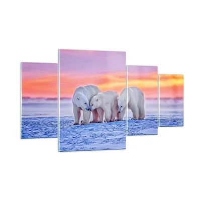 Produktbild von Bilder auf glas - Bären Winter Schnee Familie - 160x90cm - Glasbilder - Wandbilder - Kunstdruck - zum Aufhängen bereit - Wanddekoration aus Glas - Glas Bilder - Wandbild auf Glas - GDL160x90-2836