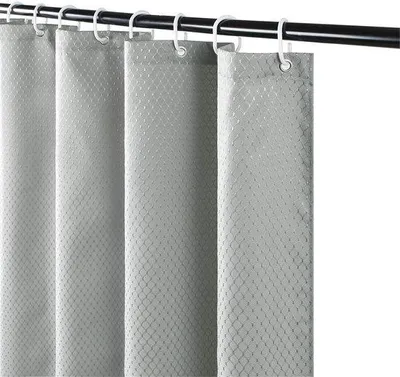 Productafbeelding van Ibenzoa® Douchegordijn, 120 x 200 cm – Polyester, waterafstotend en schimmelwerend, jacquard wafelmateriaal, inclusief 8 ringen en roestvrijstalen oogjes