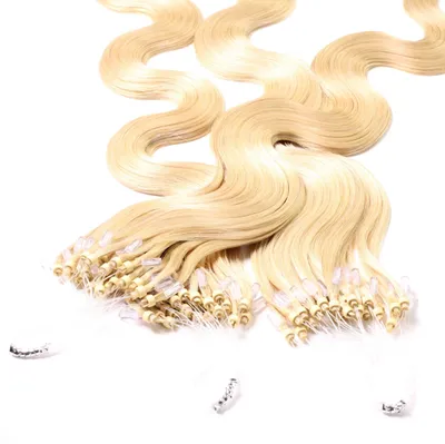Zdjęcie produktu dla Przedłużanie włosów metodą mikroringów, włosy naturalne #9/0 jasny blond 1 g