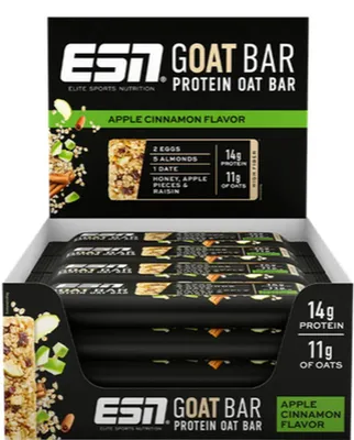 Produktbild von ESN GOAT Protein Oat Bar - 55g, 12x 55g Apple Cinnamon