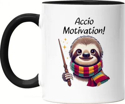Produktbild von Accio Motivation Faultier Tasse Schwarz - Büro Humor