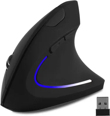 Produktbild von Ergonomisch,Vertikal, Geräuschlose für Rechtshänder,Hochpräzise Optische Maus für PC/Laptop/MacBook,mit USB-Empfänger,6 Tasten, 800/1200/1600 DPI