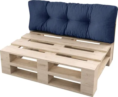 Produktbild von sunnypillow Palettenkissen für Gartenmöbel - Rückenkissen 120 x 60 cm - Rückenpolster für Bett und Sofa - Palettenpolster für Palettenmöbel - Gesteppte Gartenkissen - Rückenlehne, Kissen Blau
