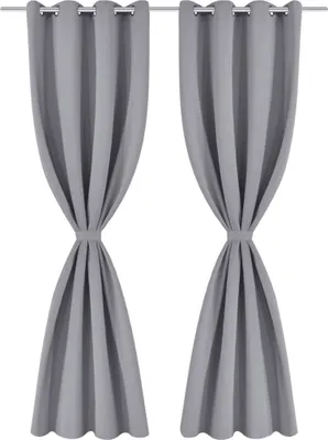 Obrázok produktu pre vidaXL zatemňovacie závesy 2 ks s kovovými očkami 135 x 175 cm sivá