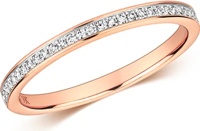 Produktbild von Funkelndes Feuer Atemberaubender 9 Karat (375) Rotgold Eternity Diamant Damenring Brillant-Schliff 0.11 Karat H - I1, 55 (17.5); TRS211759KRRSO