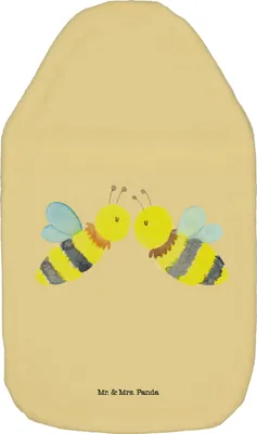 Produktbild von Mr. & Mrs. Panda Wärmflasche Biene Liebe - Gelb Pastell - Geschenk, Wärmekissen, Wärmflaschen, Hummel, Flauschige, wärmebeutel, Bettflasche