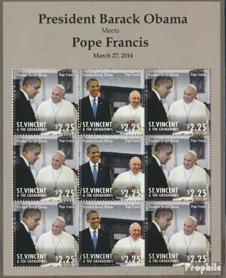 Produktbild von Briefmarken St. Vincent 2014 Mi 7359-7360 Kleinbogen (kompl.Ausg.) postfrisch Präsident Obama und Papst Franziskus