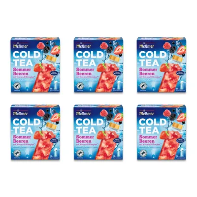 Produktbild von Meßmer Cold Tea Sommer-Beere | 6er Pack, 84 Pyramidenbeutel | Früchtetee mit B-Vitaminen, natürlich aromatisiert, Waldbeeren-Geschmack