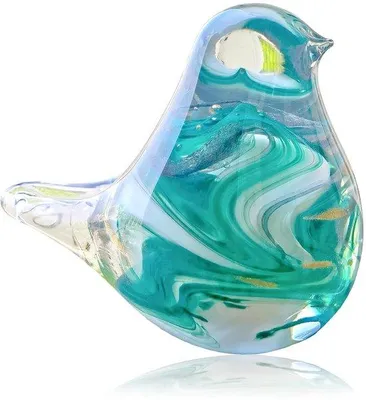 Produktbild von Handgefertigte Kunstglasvogel - Einzigartiges Dekoratives Figürchen - 1 Stück - Mehrfarbig - Glas