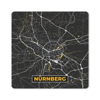 Produktbild von MuchoWow® Mauspad Mousepad Nürnberg - Stadtplan - Karte - Gold - Deutschland 20x20 cm - Mousepads - Maus Mat - Pad - Mausunterlage - Desk Mat - Bureauartikeln