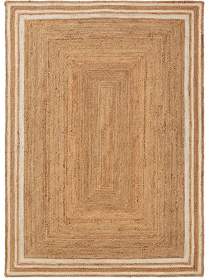 Produktbild von Juteteppich Jutta Bordüre Rechteckig Weiß 120x170 cm