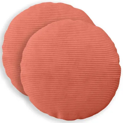 Immagine prodotto di vidaXL, 2 federe decorative, HEERLEN, rosso-arancione, diametro 50 cm, tessuto cord