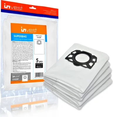 Immagine prodotto di 5 sacchetti per aspirapolvere adatti a Kärcher WD4 WD5 WD6 MV4 MV5 MV6 WD 4 WD 5 WD 6, 2.863-006.0