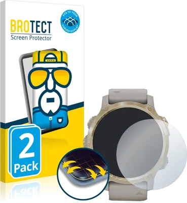 Produktbild von 2x BROTECT Fullscreen Schutzfolie für Garmin Descent MK2s Displayschutz Folie Fullcover Klar Transparent