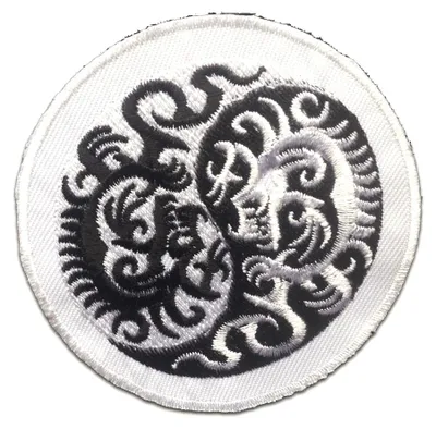 Produktbild von Yin Yang Drache Spirituell - Aufnäher, Bügelbild, Aufbügler, Applikationen, Patches, Flicken, Zum Aufbügeln, Größe: Ø 7.5 cm