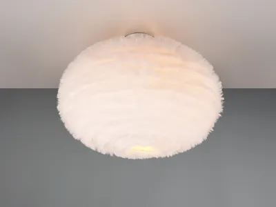 Produktbild von Ausgefallene Wohnzimmer LED Deckenleuchte mit Kugel Lampenschirm Plüsch Ø 50cm