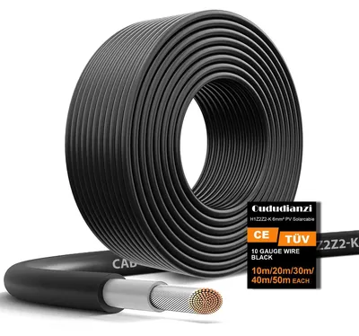 Productafbeelding van Zonnekabel 6 mm², 50 m, verlengkabel voor zonnepanelen - zwart