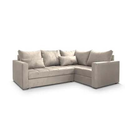 Produktbild von Masseno Ecksofa LIRENO R-S mit Schlaffunktion L-Form, Sofa mit Bettkasten, Wohnzimmersofa, Couch, Soffa, Bettsofa, Couchgarnitur- Beige, PAROS 02