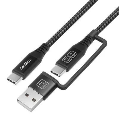 Imagen del producto de Coolbox Cable Trenz Usb-C+A/Usb-C 3.2 Gen2 1.8