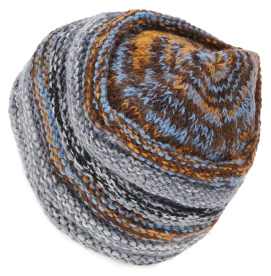 Produktbild von Wollmütze aus Nepal, Handgestrickte Mütze, Strickmütze, Beanie - Grau, Uni, Wolle, Mützen, Hüte