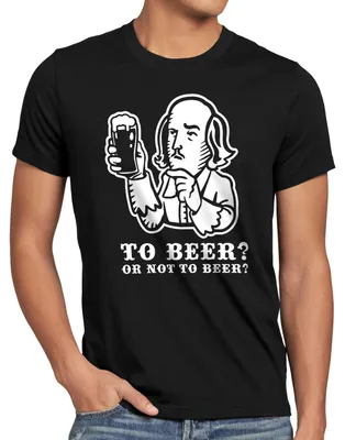 Produktbild von Herren T-Shirt aus Baumwolle Regular Fit mit 'To Beer' Druck und verstärktem Nackenband