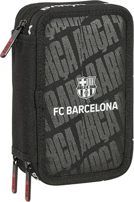 Produktbild von F. C. Barcelona Schulmäppchen mit 37 nützlichen Utensilien, Federmäppchen für Kinder, ideal für Kinder von 5 bis 14 Jahren, 12,5 x 5,5 x 19,5 cm