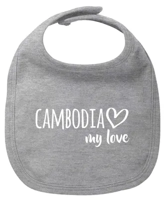 Produktbild von Huuraa Baby Lätzchen Cambodia my love Heather Grey Klettverschluss Baumwolle Latz Geschenkidee