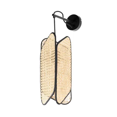 Produktbild von Lucande Bassiola Wandleuchte mit Bambusschirm