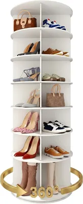 Produktbild von Schuhregal Um 360 Grad drehbarer Schuhschrank, 7 Etagen, drehbares Schuhregal, Lazy Susan Schuhregal, Organizer für Schlafzimmer, Wohnzimmer, Eingang,