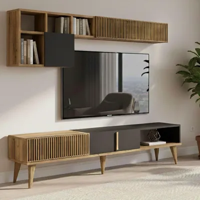 Productafbeelding van Ostro - Wandmeubel, Notenbruin, 11 Planken